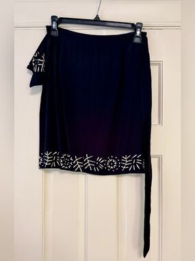 Calvin Klein Vintage Black Wrap Skirt